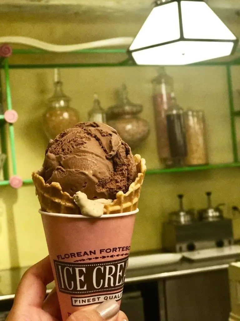 Eating ice cream is a must-do at Diagon Alley, especially Butterbeer ice cream!