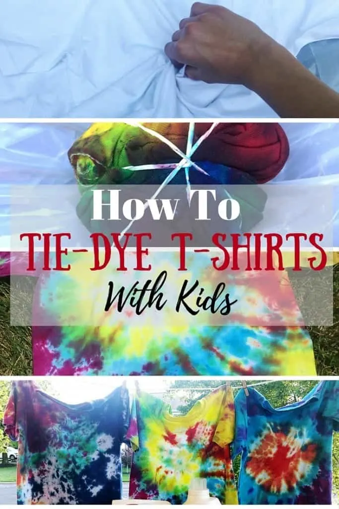 A DIY tutorial on how to tie-dye shirts with your kids! A simple craft to make the summer fly by. We show you three different patterns that are easy for kids to do themselves and help them gain confidence.