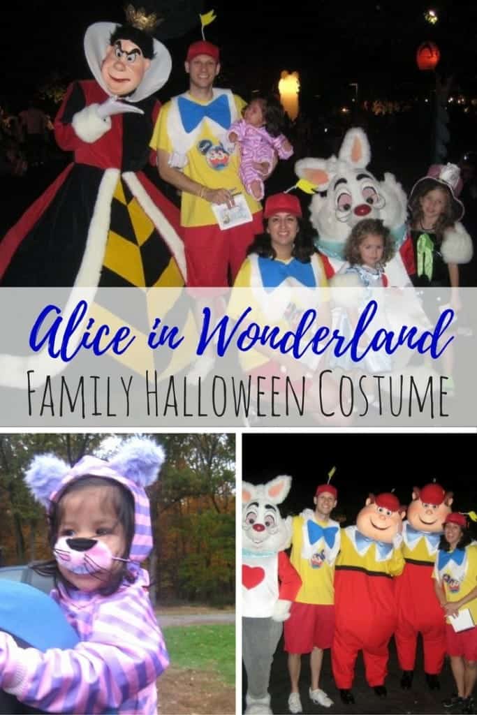 We love a good family Halloween costume! Here's how my family put together a combination of store-bought and DIY Alice in Wonderland family themed costume. We even won a couples costume contest at our friend's Halloween party!
