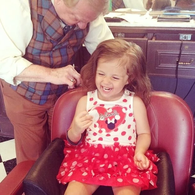 First Disney haircut at Harmony Barbershop