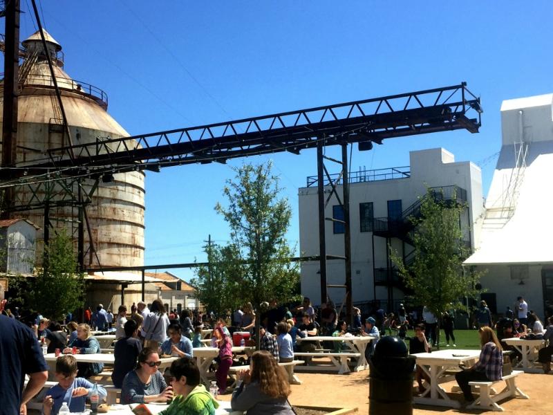 Spending time on the lawn at Magnolia Market