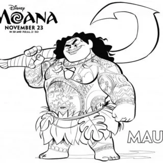 Free Maui Coloring Page from Moana