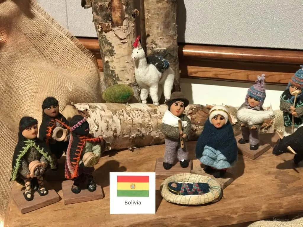 international crèches and nativity set from Bolivia in the Washington D.C. Temple Festival of Lights