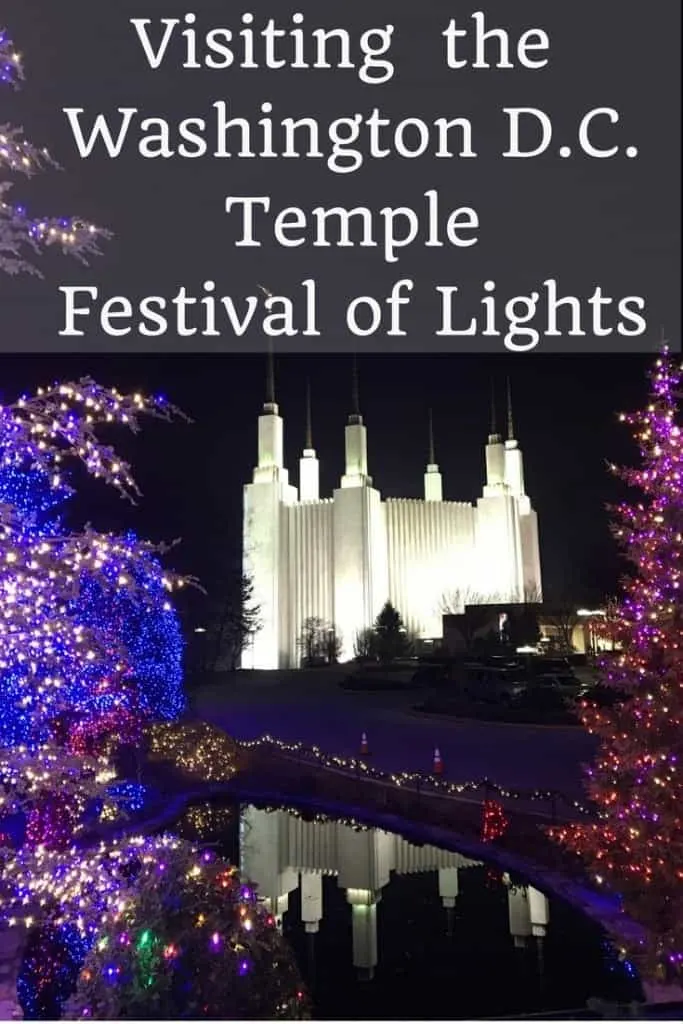 All you need to know about visiting the Washington D.C. Temple Festival of Lights. Perfect for holiday travel in the Virginia, Maryland, and DC area. Beautiful holiday lights perfect for family travel and travel with kids!