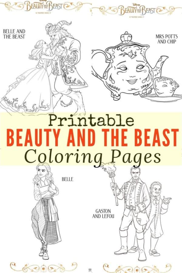 Free Printable Beauty and the Beast Coloring Pages - Lola Lambchops
