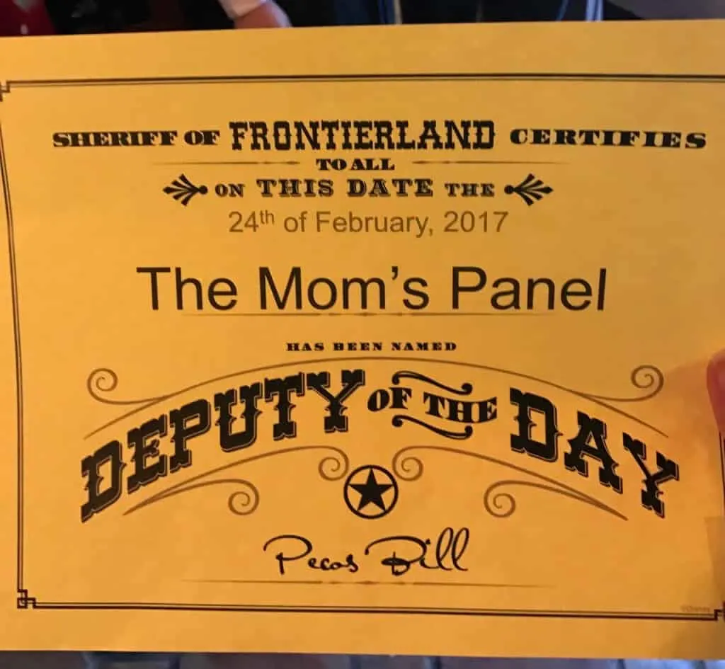 Deputy of the Day Certificate when you experience the Secret Disney Nachos at Pecos Bill!
