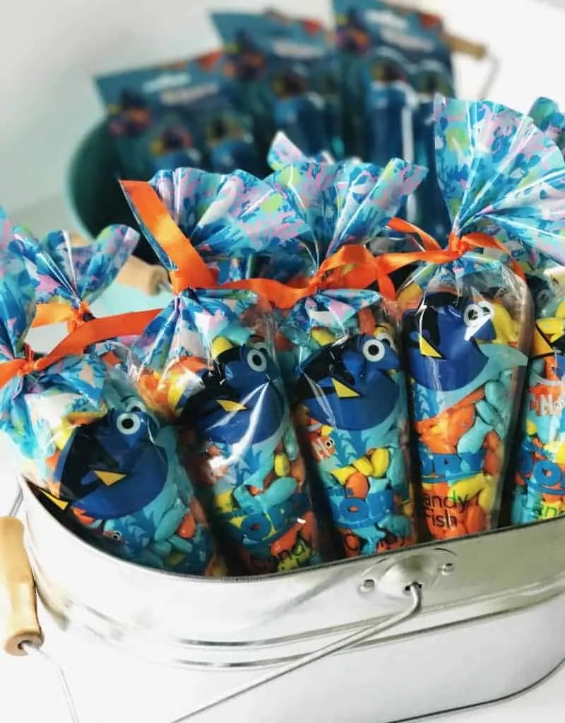 For Finding Dory Party ideas, head to the Dollar Store for inexpensive party favors.