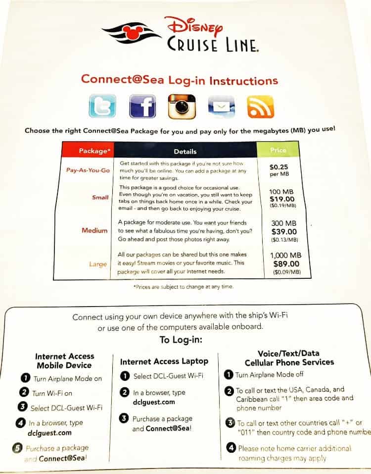 With Disney Cruise WiFi you can connect onboard your Disney Cruise Line ship. You pay for as much data as you need.