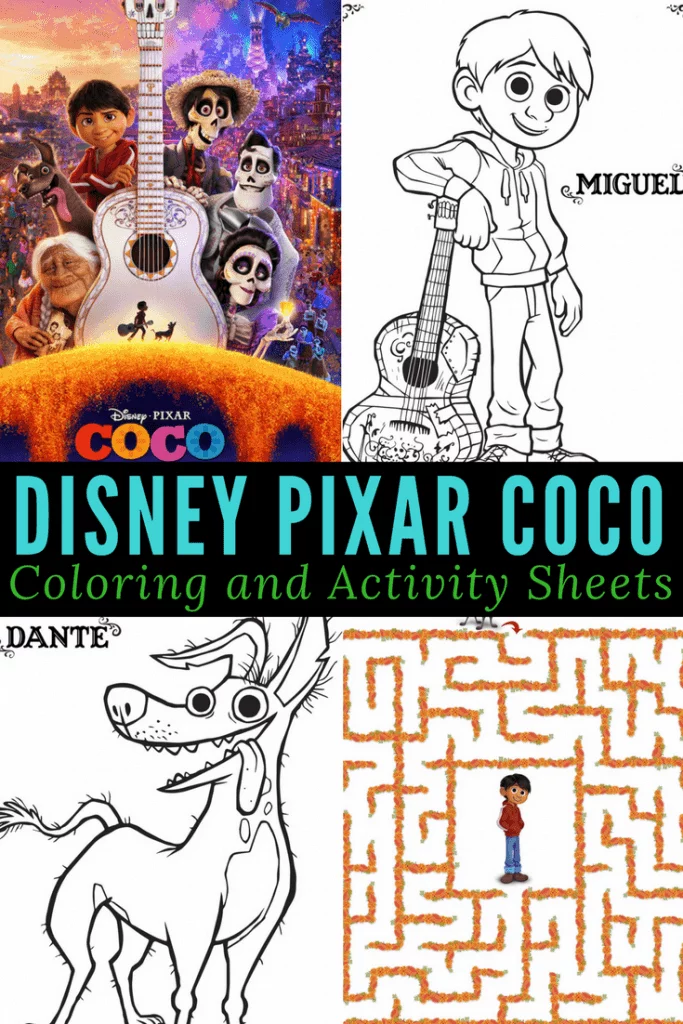 If you're excited for Disney Pixar's Coco, then here are some free printable coloring and activity sheets for kids! They are great for car rides, doctors visits, road trips, and just some non-screen time. Who's your favorite Coco character? Miguel, Dante, Ernesto, or Hector?