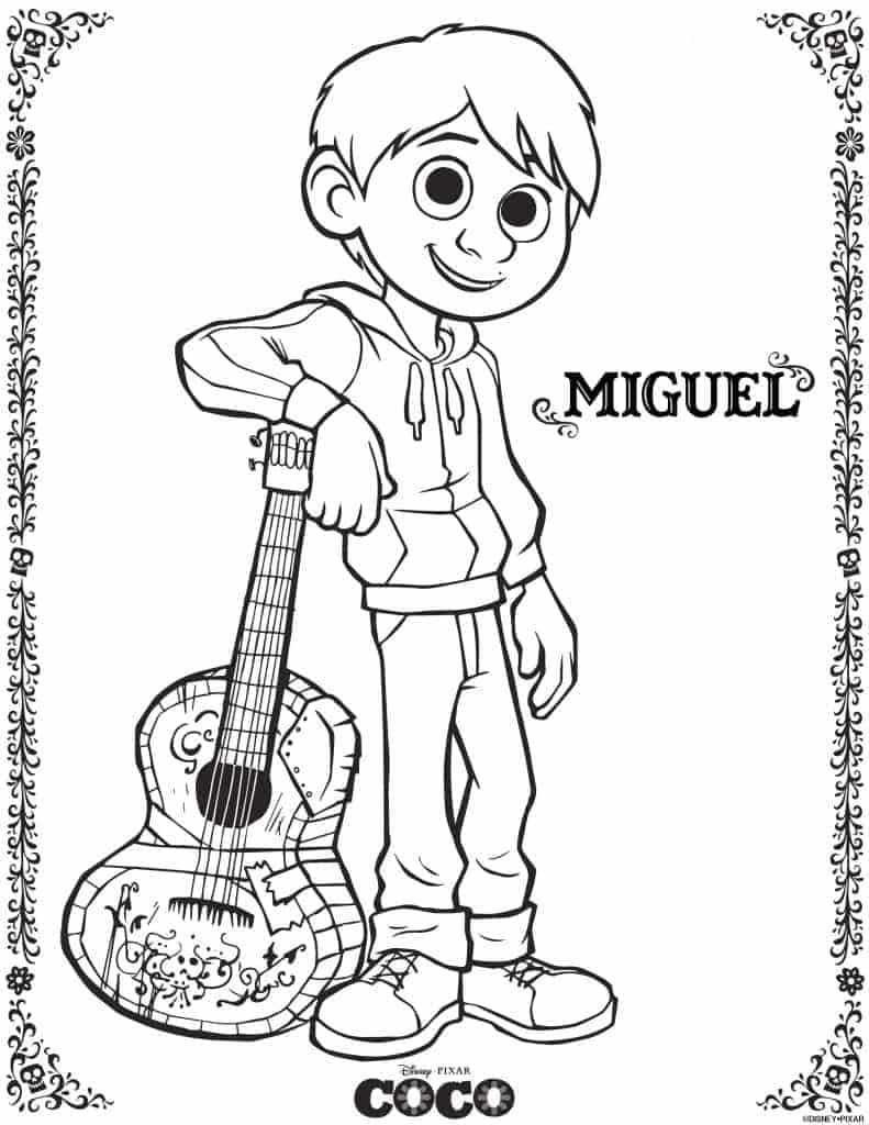 Miguel Coco Coloring Page