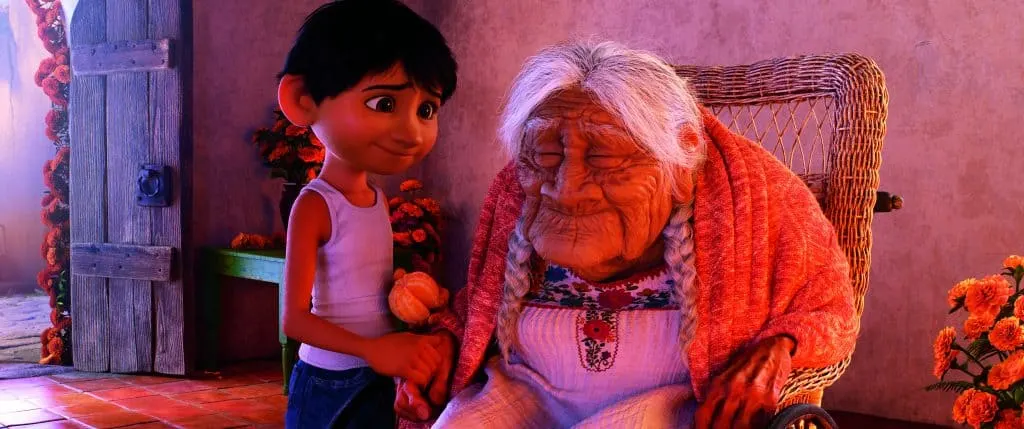 Miguel and Mama Coco have a special bond in Disney Pixar's film Coco!