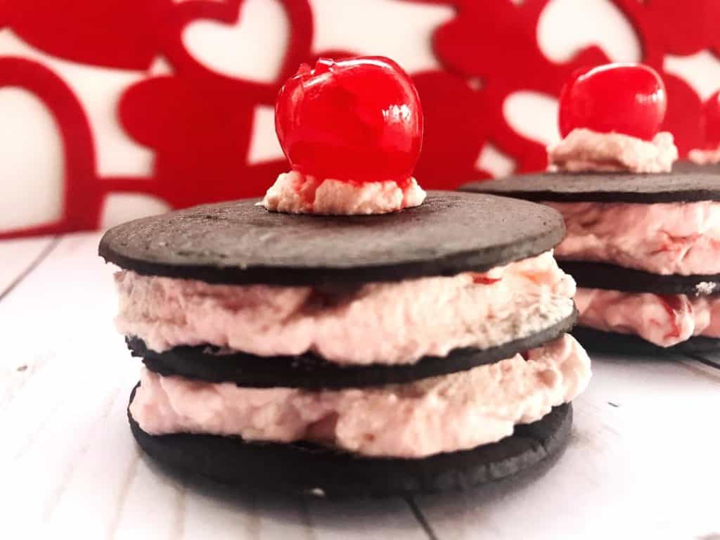 A Valentine's Day Dessert - cherry chocolate wafer cookies- are perfect for a Valentine's Day family date night.