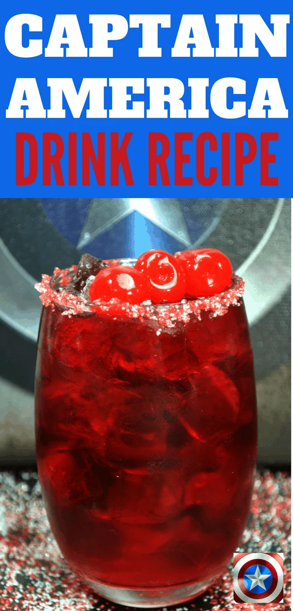 Make this Captain America drink recipe to get ready for Avengers: Infinity War! This non-alcoholic drink is perfect for kids parties or Avengers movies night. You can easily turn it into a cocktail for your adult parties. Also great for 4th of July!