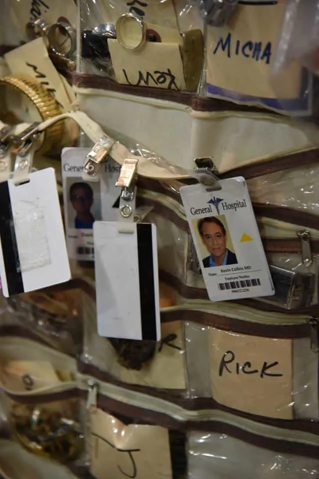 A look at the General Hospital badges on set.
