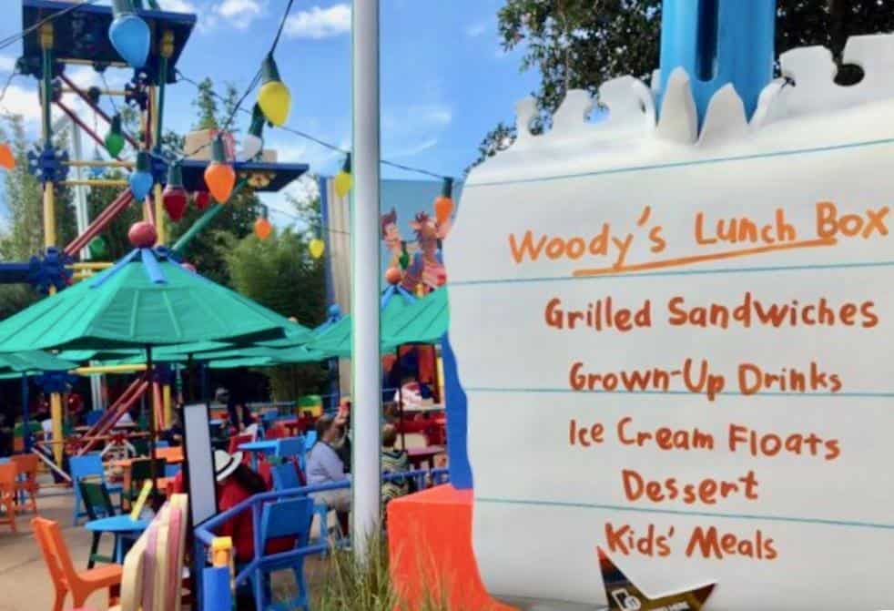 Woody's Lunchbox Menu at Toy Story Land