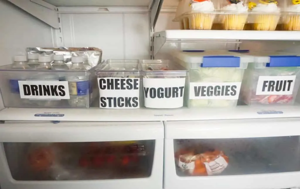Organize you refrigerator for school lunches.