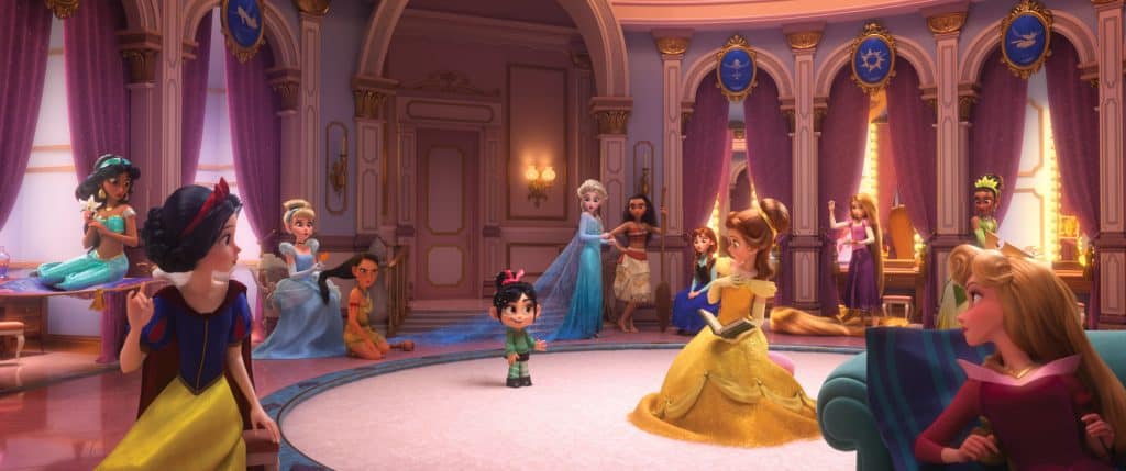 Voice of Snow White, Pamela Ribon, and the princess scene in Ralph Breaks the Internet