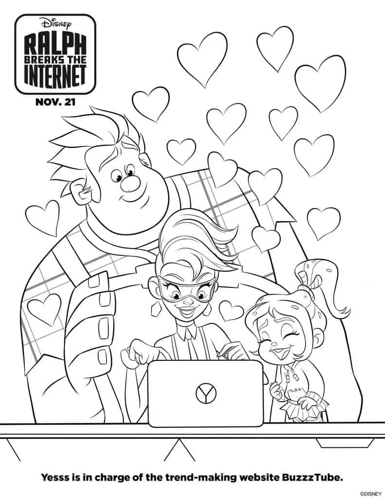 Ralph Breaks the Internet Coloring Pages + Blu ray Bonus Features ...