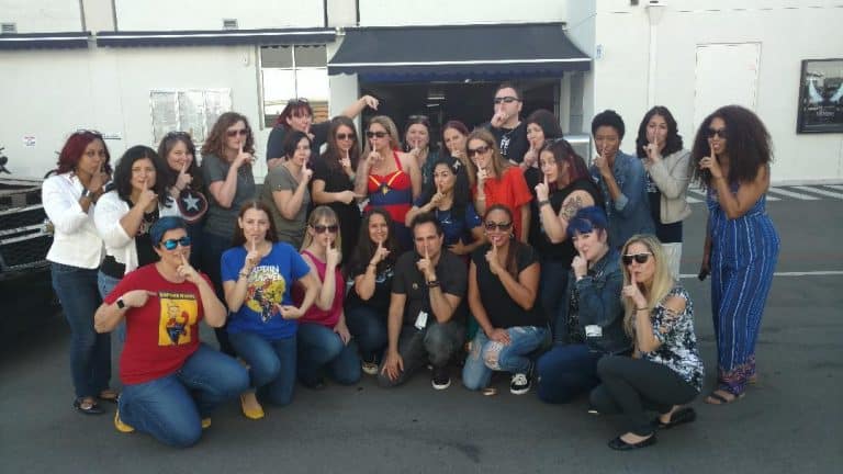On set of the Captain Marvel movie. Shhh, it's a secret.