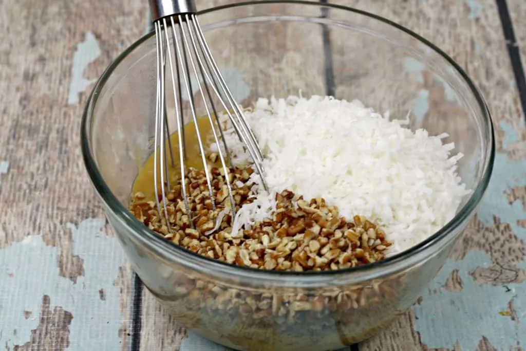 How to make German Chocolate Cupcakes coconut and pecan topping.