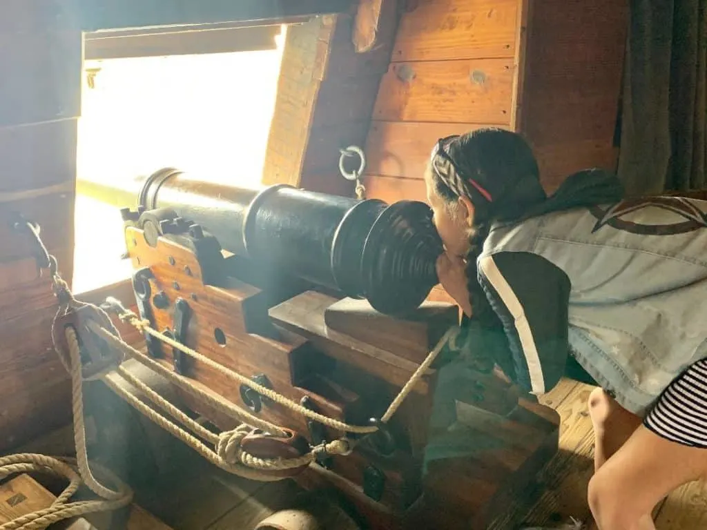 On board a ship at Jamestown for kids