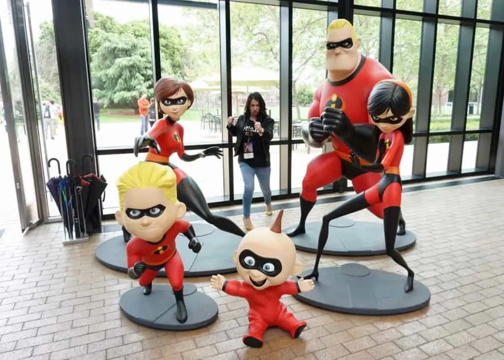 The Incredibles in Steve Jobs Building at Pixar Studios