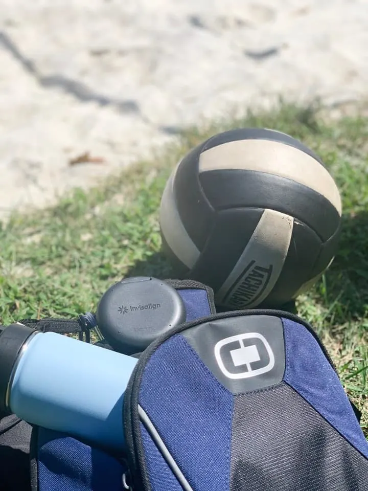 Sports bag with Invisalign aligners case