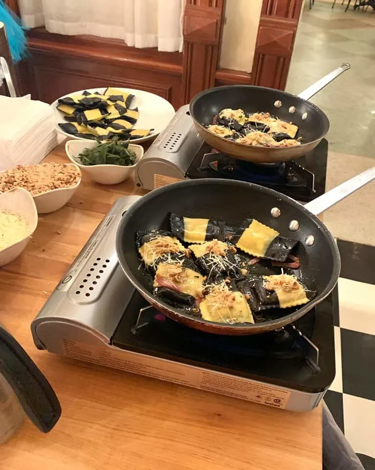 Ravioli at Cruella's Halloween Hide-A-Way