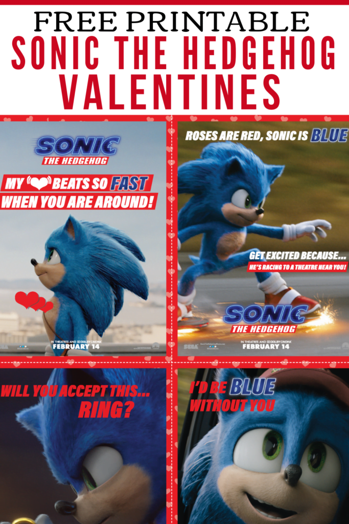 Printable Sonic the Hedgehog Valentines