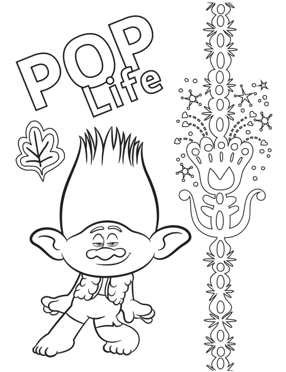 Branch Trolls Coloring Page