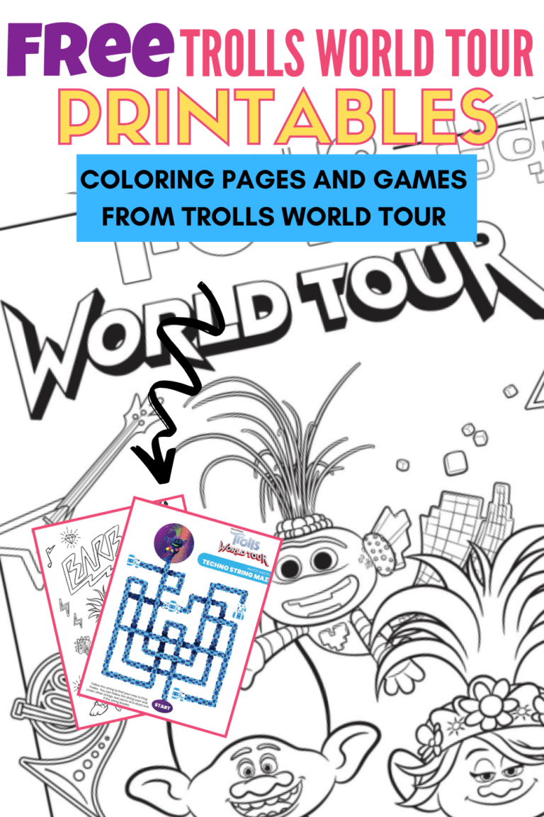 Free Trolls World Tour Coloring Pages and Printable Activities