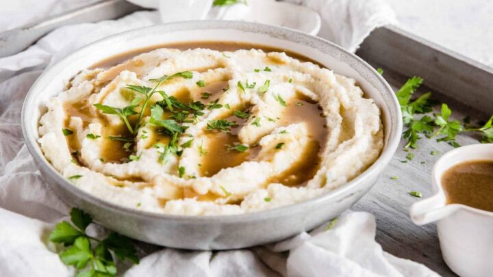Image for Creamy Cauliflower Mash with Keto Gravy | Peace Love and Low Carb