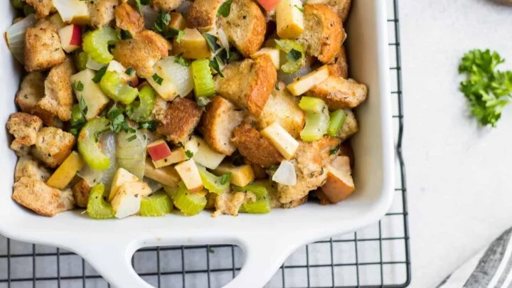 Image for Simple Apple Sage Stuffing | Lemons + Zest | Holiday Recipe