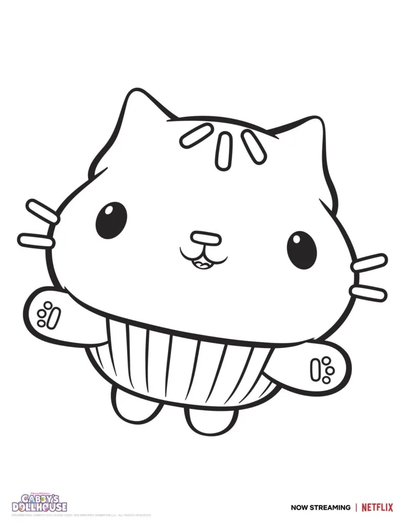 Cakey Cat Coloring Page