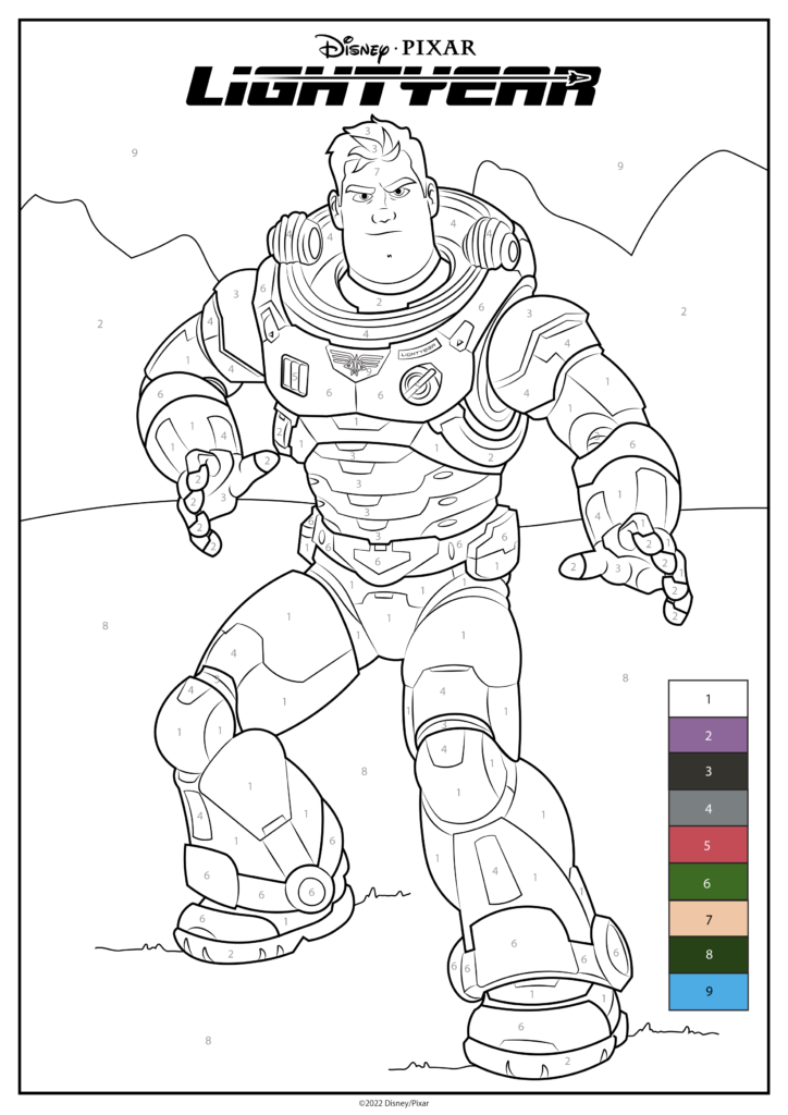 Buzz Lightyear Color By Numbers Page