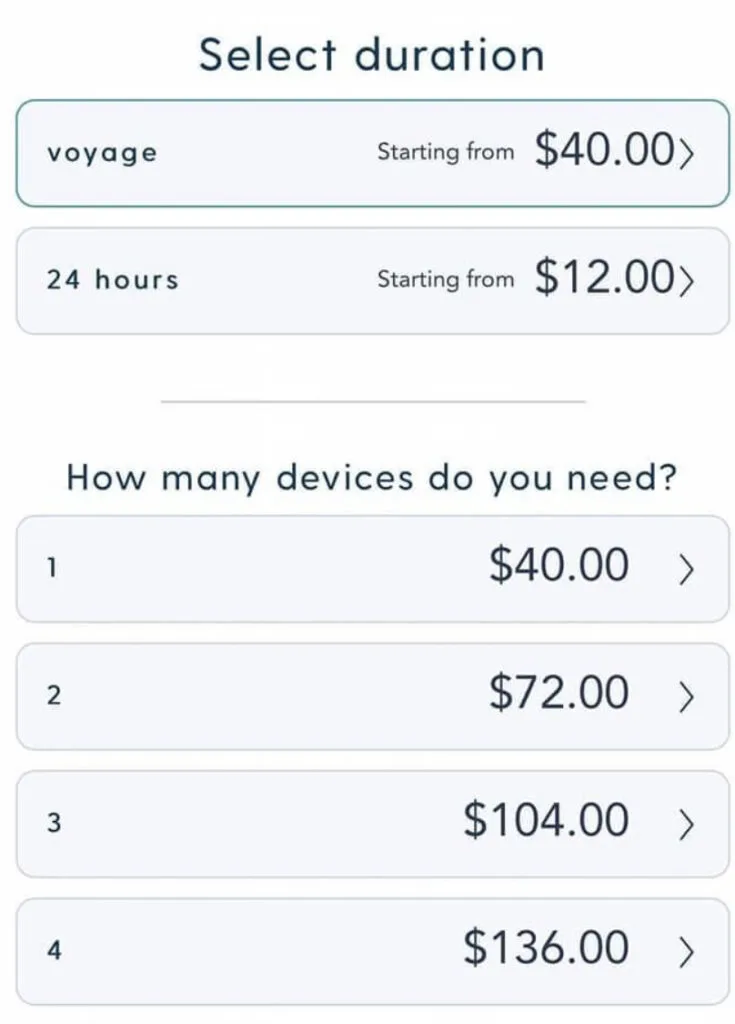 2023 Disney Cruise Line wifi prices