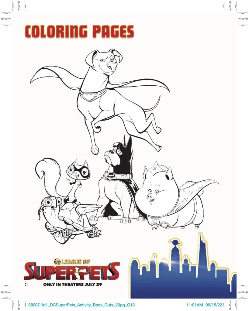 Free DC League of Super Pets Coloring Pages