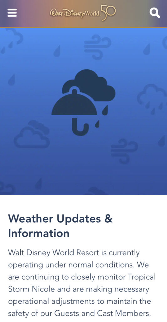 Disney World Hurricane Updates