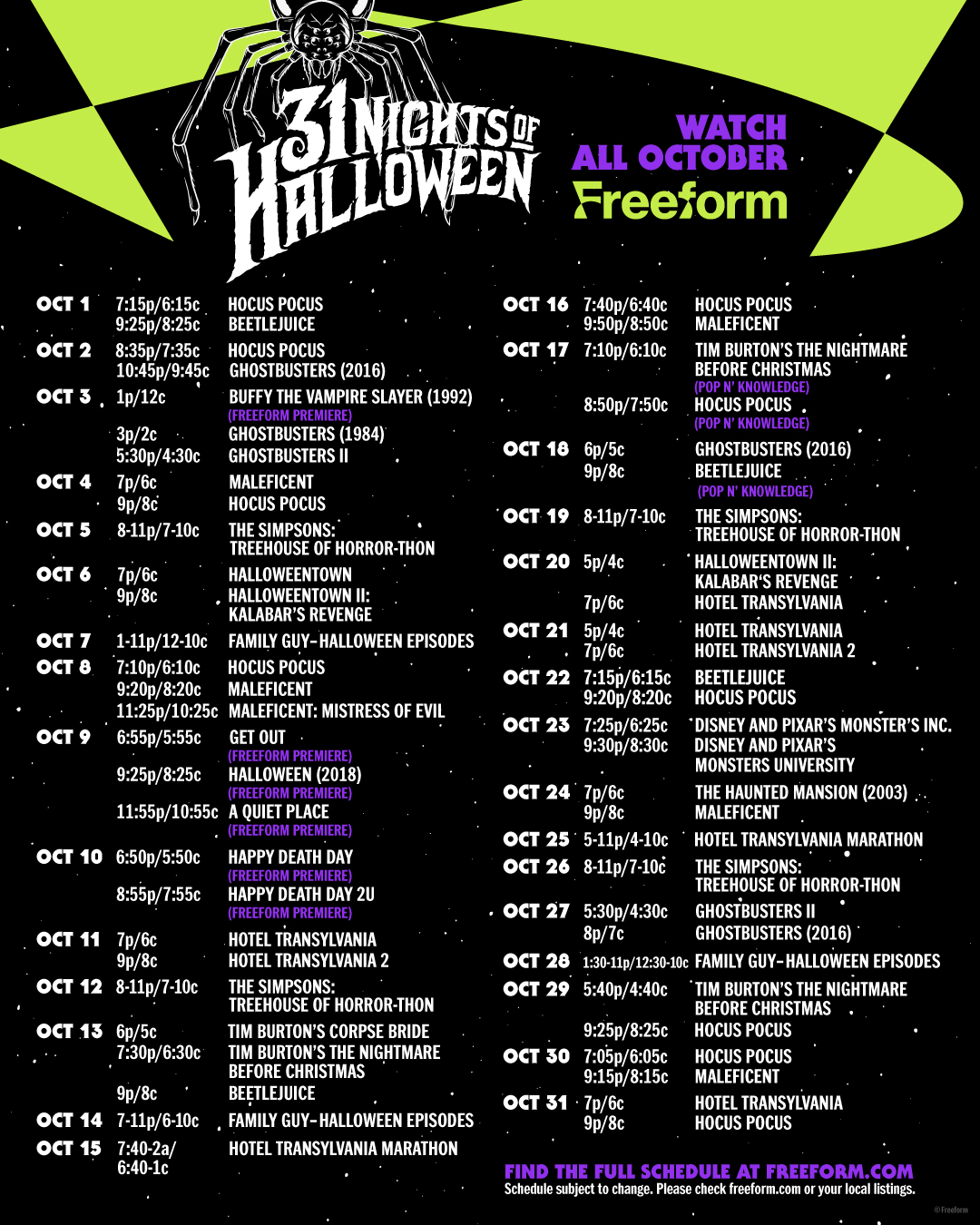 Bbcamerica Schedule Christmas 2022 Freeform's 31 Nights of Halloween Schedule 2022 Lola Lambchops