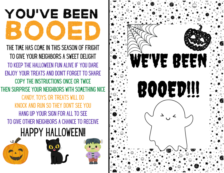 Free Printable You've Been Booed Poem and Sign - Lola Lambchops