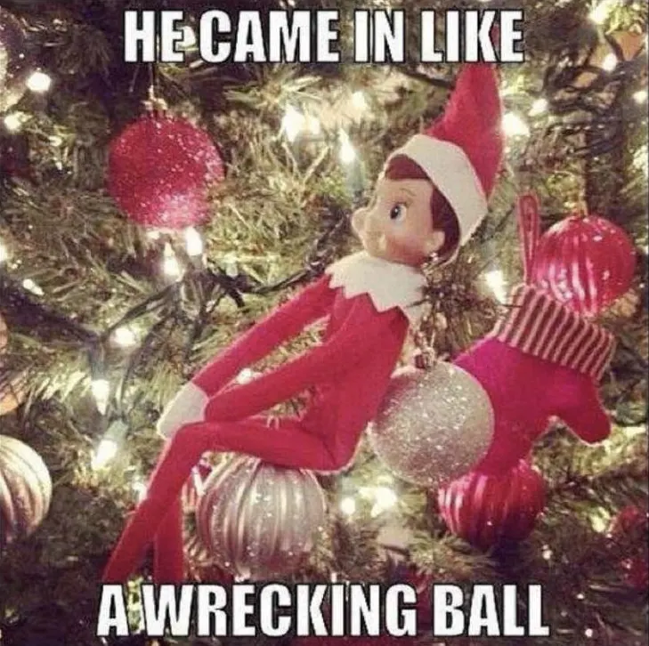 Elf on a Shelf wrecking ball