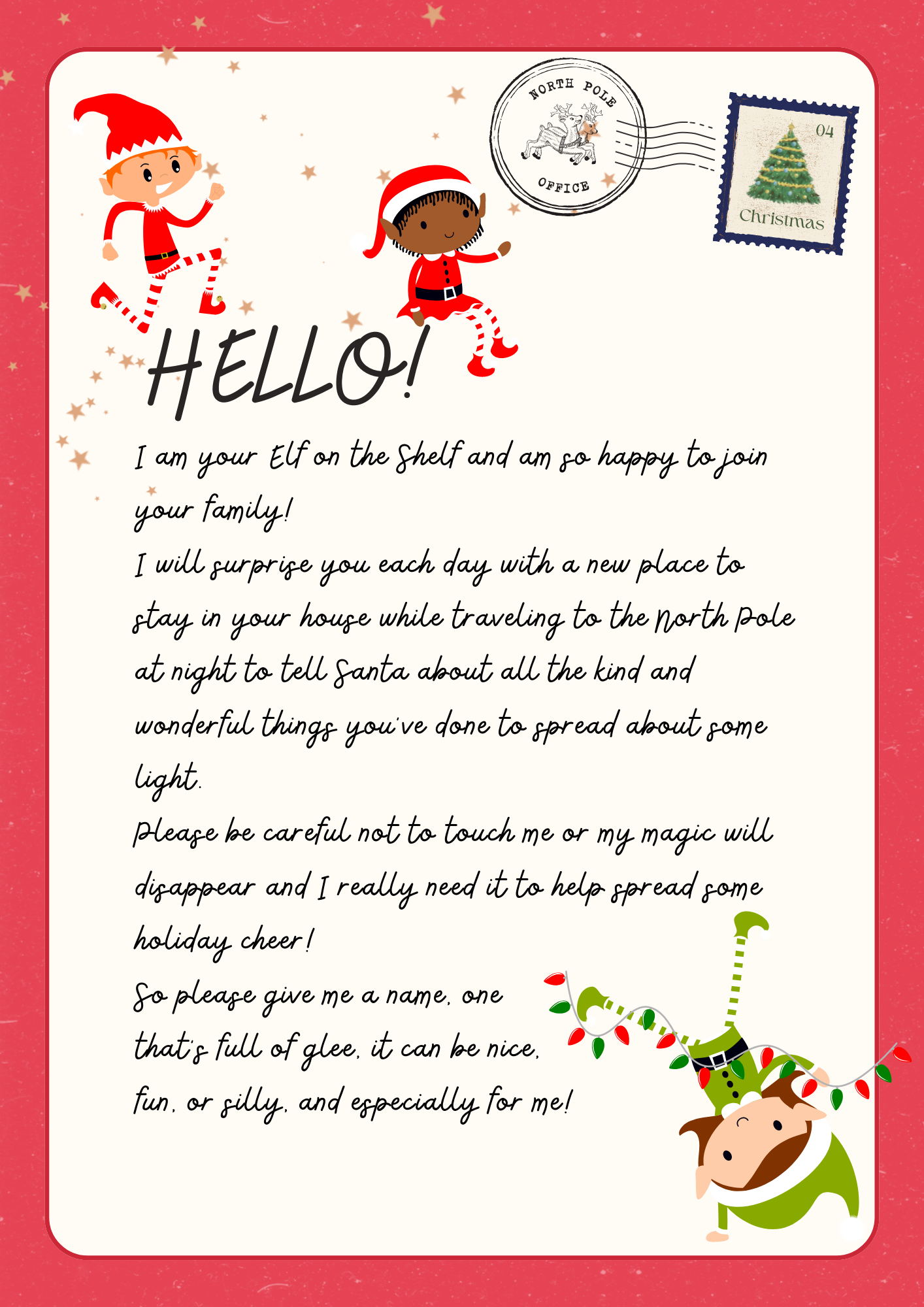 Free Printable Elf on the Shelf Welcome and Arrival Letters - Lola Lambchops