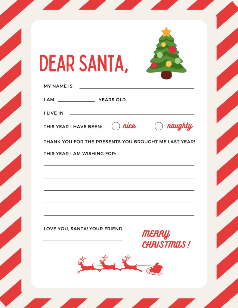 Free Letters to Santa Printable For Kids - Lola Lambchops
