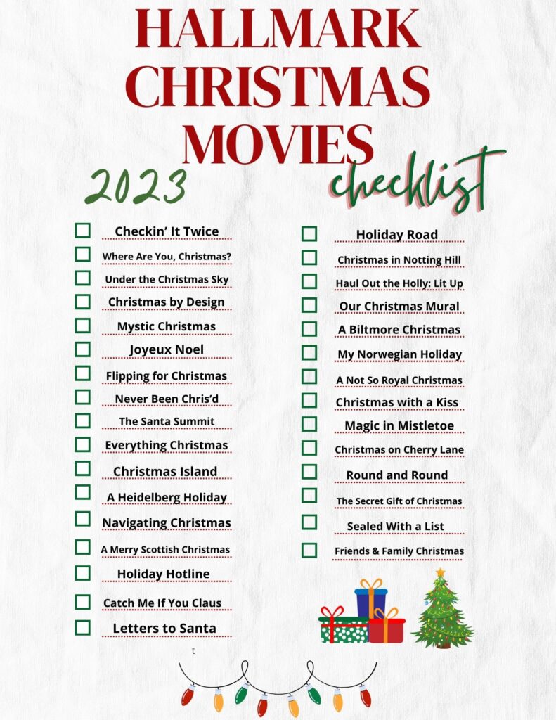 Printable Hallmark Christmas Movies 2023 List