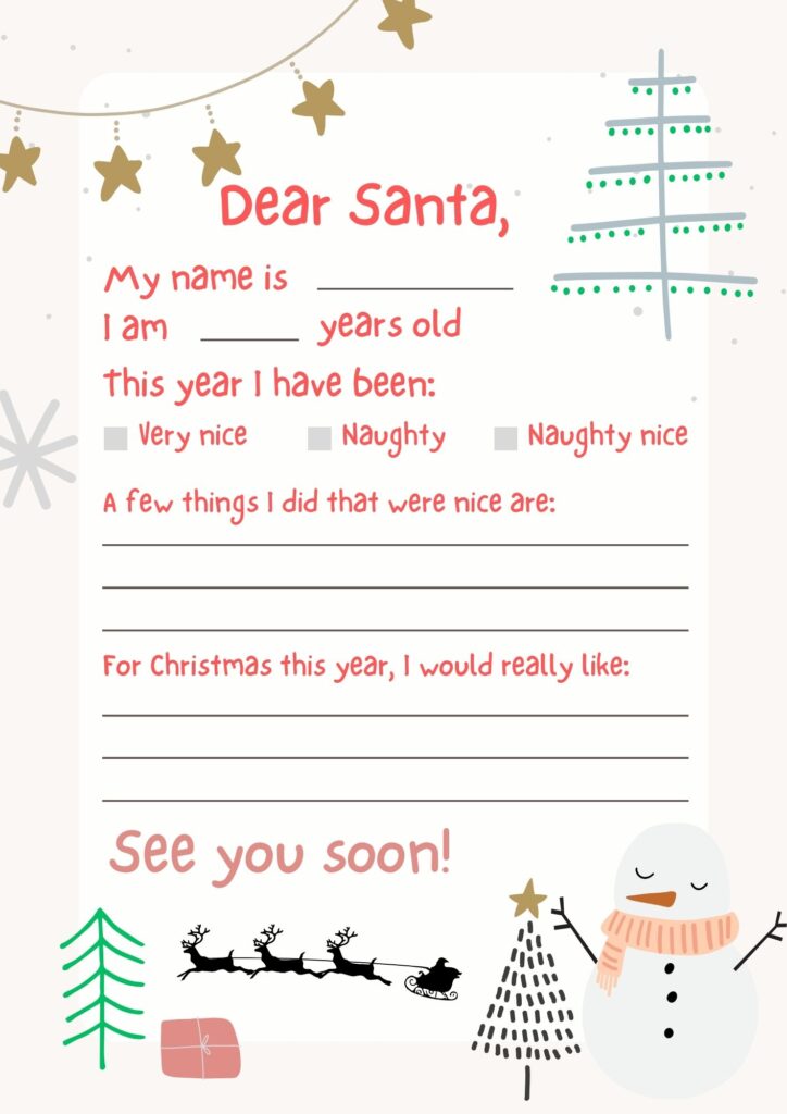 Santa Letter Template