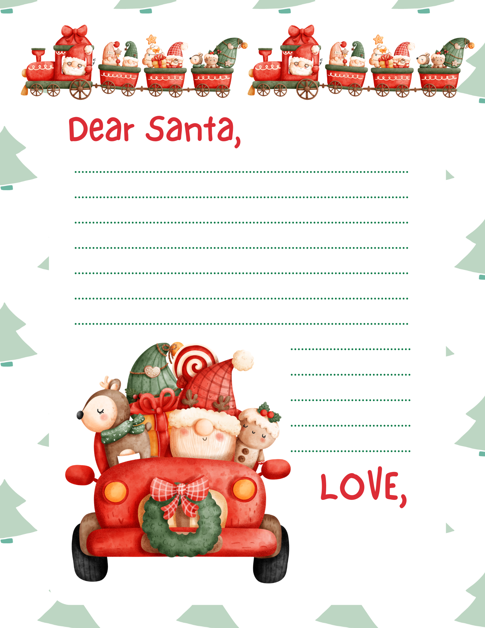 Free Letters to Santa Printable For Kids - Lola Lambchops