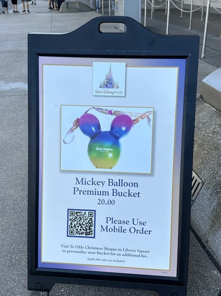 Mickey Balloon Rainbow Bucket Mobile Order