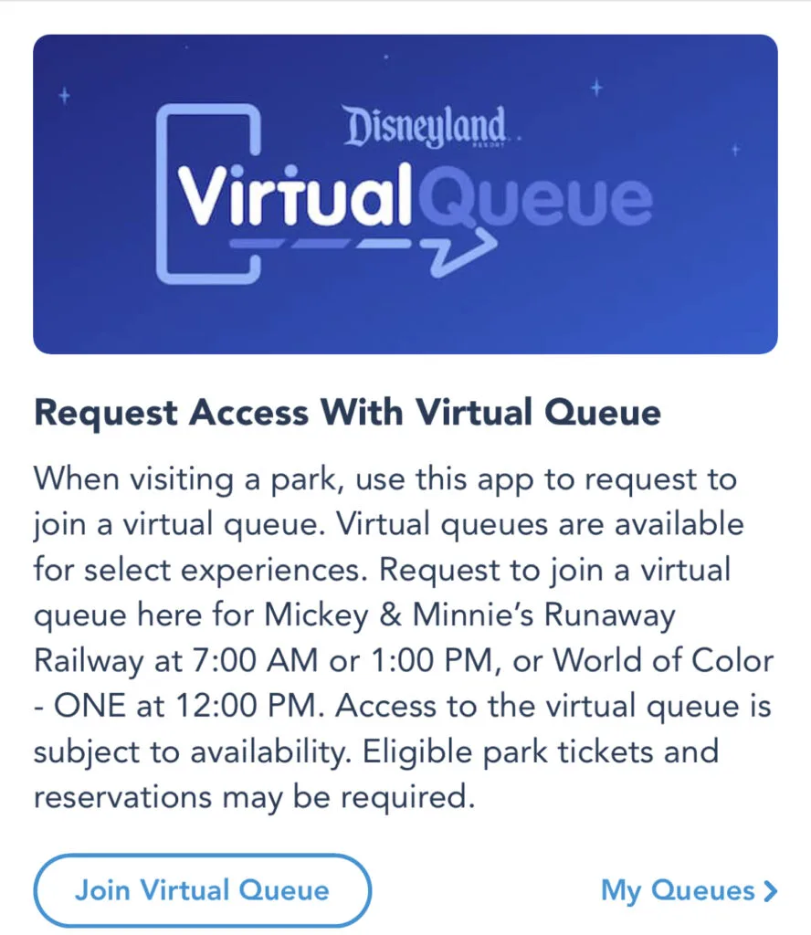 Disneyland Virtual Queue Mickey and Minnie Runaway Railway