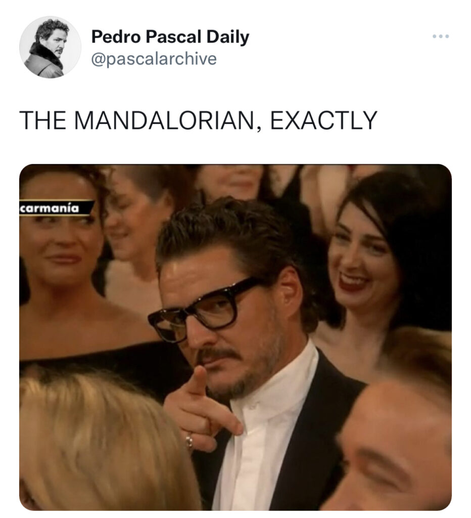 Pedro Pascal Oscars Meme 2023
