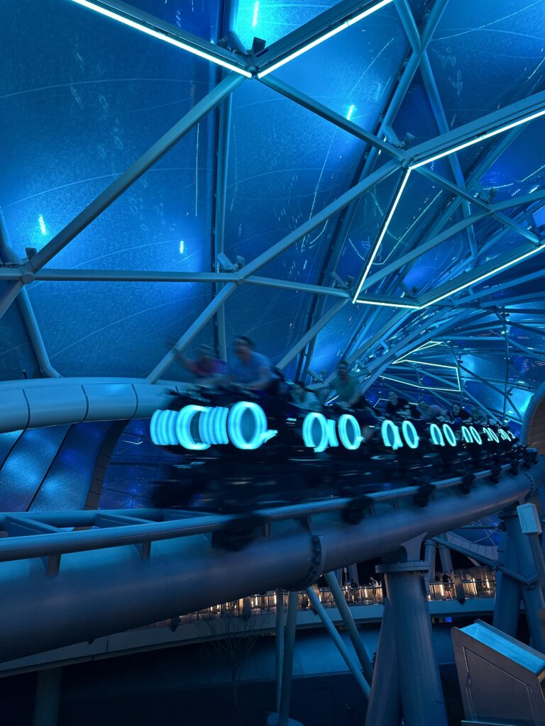 Ride Tron Lightcycle Run at night